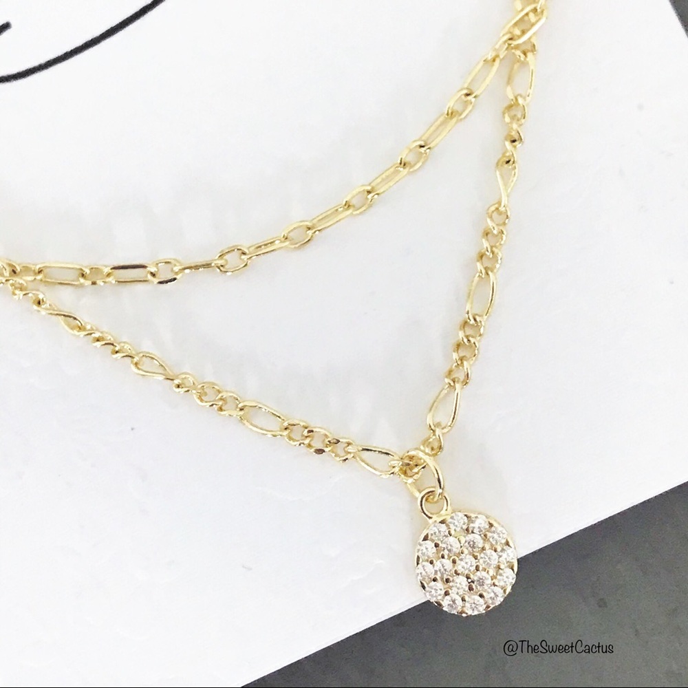 Anna & Ava Gold Pave Charm Necklace